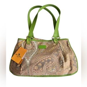 SOLD NWT Etro Women’s Small Tote Bag Paisley Brown Green Made in Italy